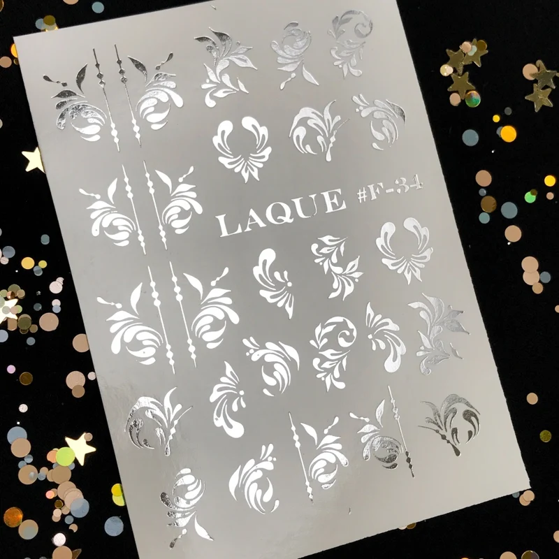 Sticker Design F-34 silber von LAQUE (Wasserlösliche Aufkleber)
