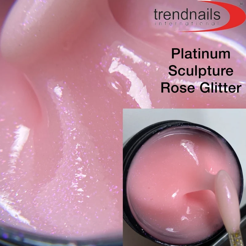 Platinum Sculpture Milky Rose Glitter Thixotrop Aufbau-Gel milchig 5-30ml von Trendnails (TPO/HEMA-free)