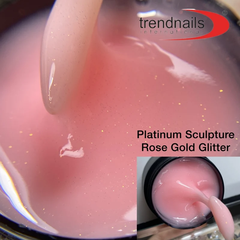 Platinum Sculpture Gold Glitter Thixotrop Aufbau-Gel milchig 5-30ml von Trendnails (TPO/HEMA-free)