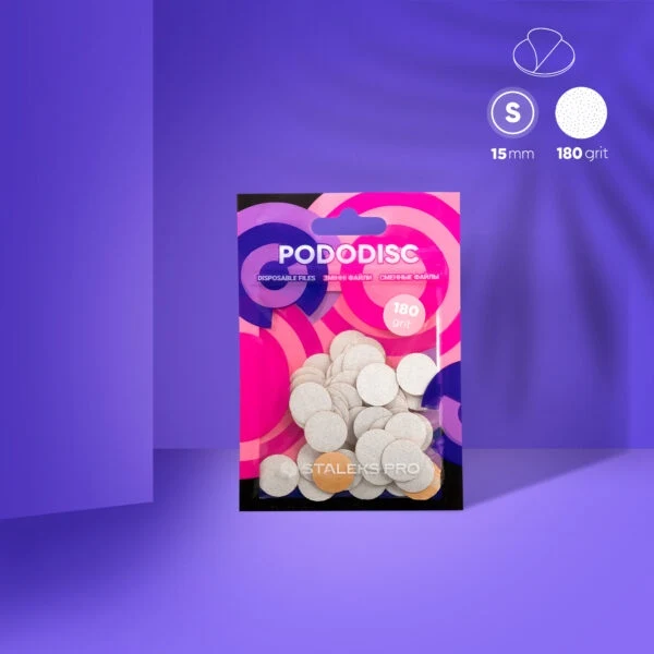 Weiße Schleifpads auf Schaumstoffbasis für Podo Disc S PDFS-15 Körnung 80-320 (50 St.) STALEKS PRO