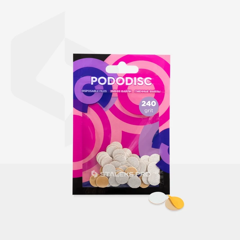 Weiße Schleifpads auf Schaumstoffbasis für Podo Disc XS PDFS-10 Körnung 100-320 (50 St.) STALEKS PRO