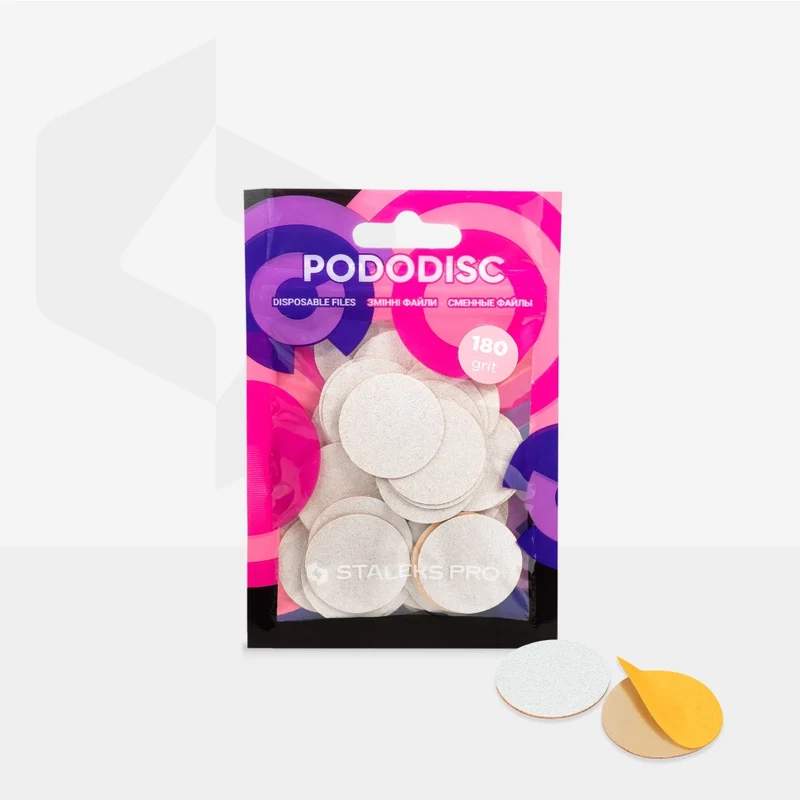 Weiße Schleifpads auf Schaumstoffbasis für Podo Disc L PDFS-25 Körnung 80-320 (50 St.) STALEKS PRO