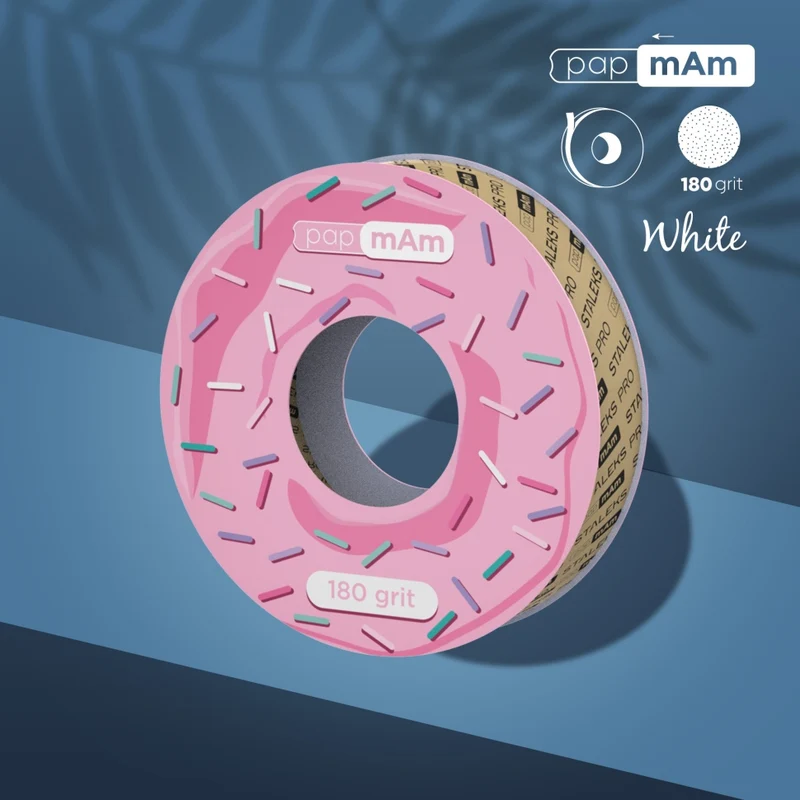 Weiße Ersatzrolle für nachfüllbare Box papmAm Körnung 100/150/180/240 (6 Meter Rolle) STALEKS PRO