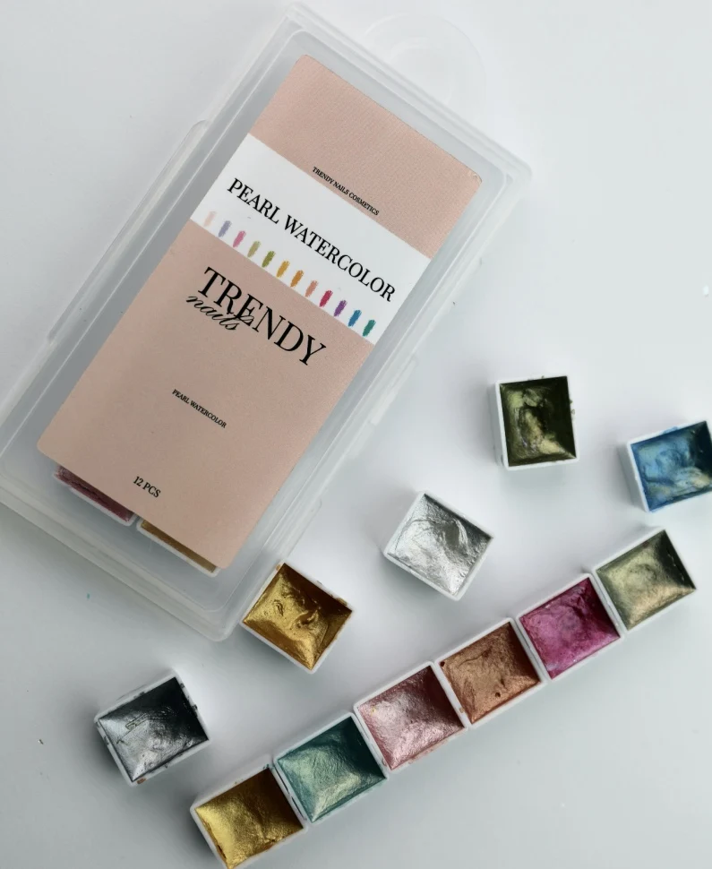 Aquarell Pearl Farben (12 Farben) von Trendy Nails