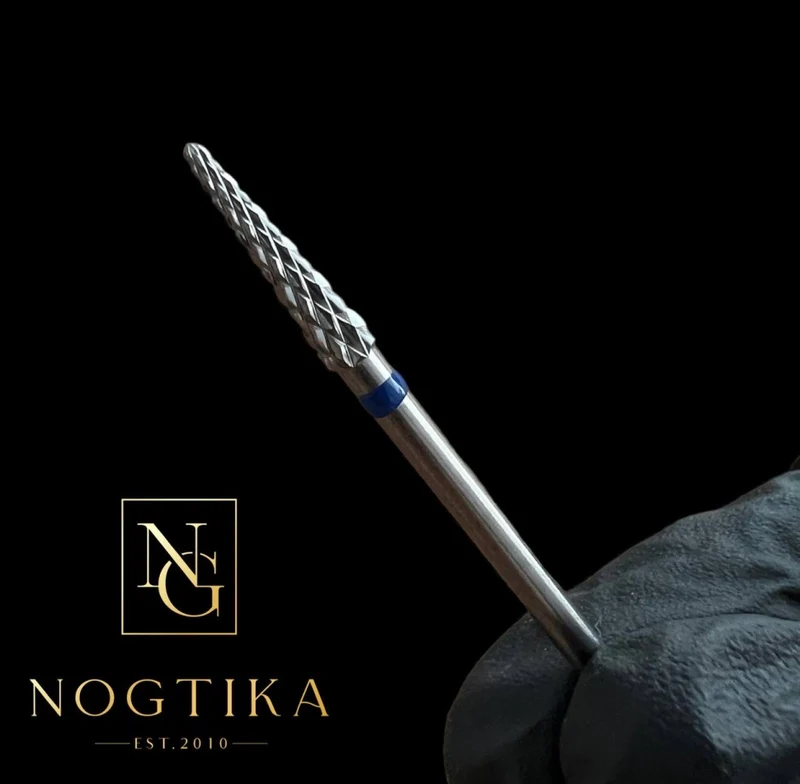 Fräseraufsatz Hartmetall Bit Rundkegel 3,5mm (blau/grün) von Nogtika