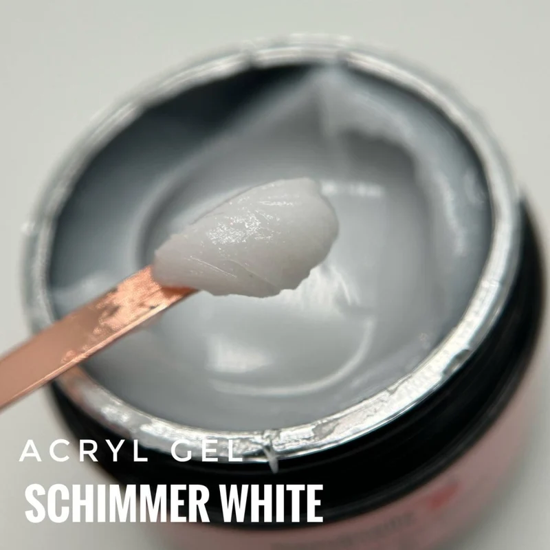 Soak-Off Acrylgel 15ml Tiegel – 'Shimmer White' von Trendnails (TPO/HEMA-free)