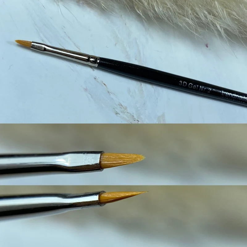 3D Gel Pinsel Nr. 2 Synthetik, auch zum Nachkorrigieren unter dem Nagel mit Acrylgel geeignet