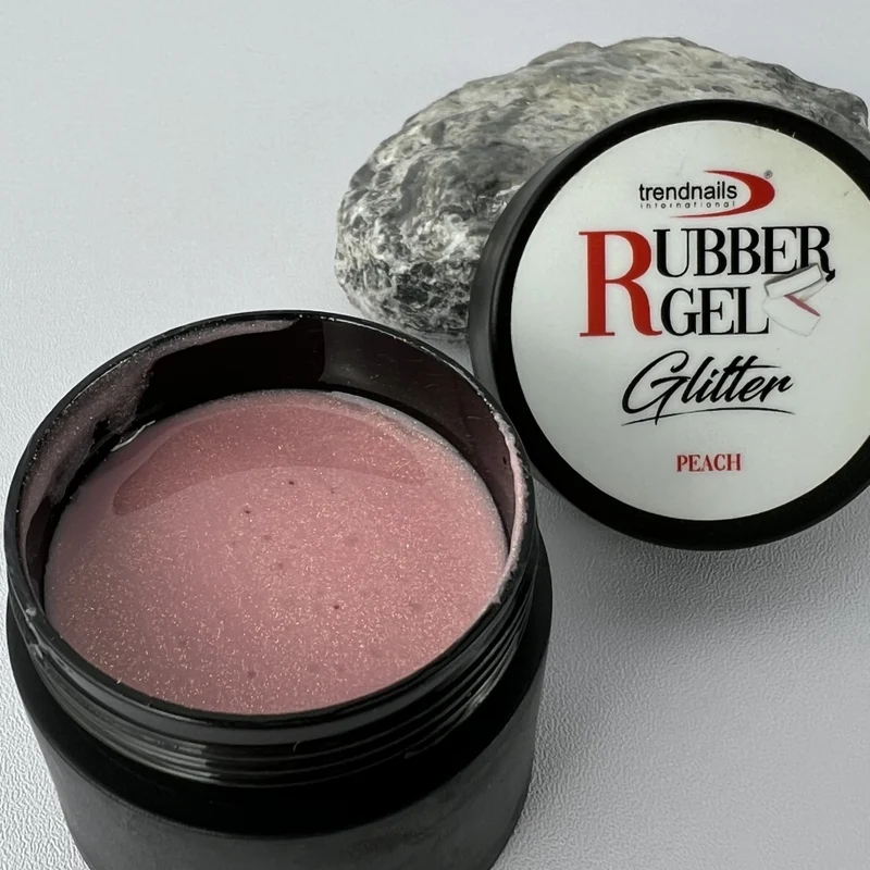Rubber Gel Glitter – Peach 15ml von Trendnails (TPO-free)