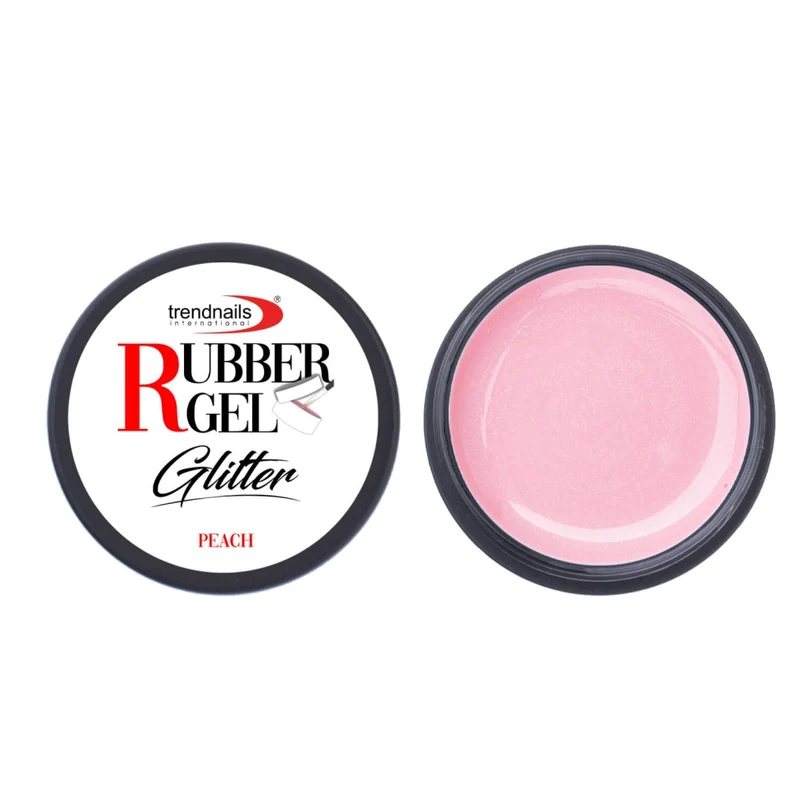 Rubber Gel Glitter – Peach 15ml von Trendnails (TPO-free)