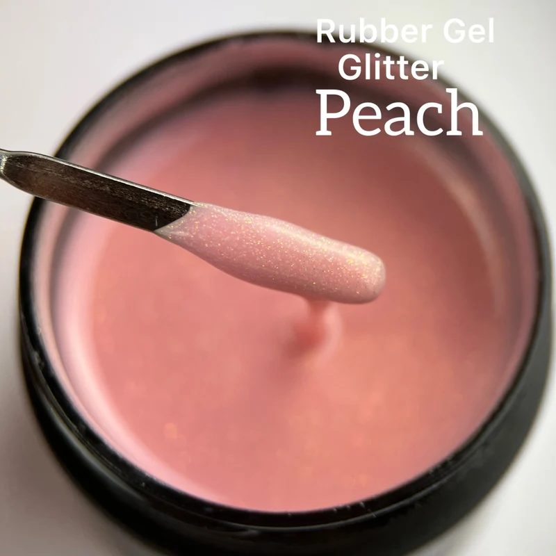 Rubber Gel Glitter – Peach 15ml von Trendnails (TPO-free)