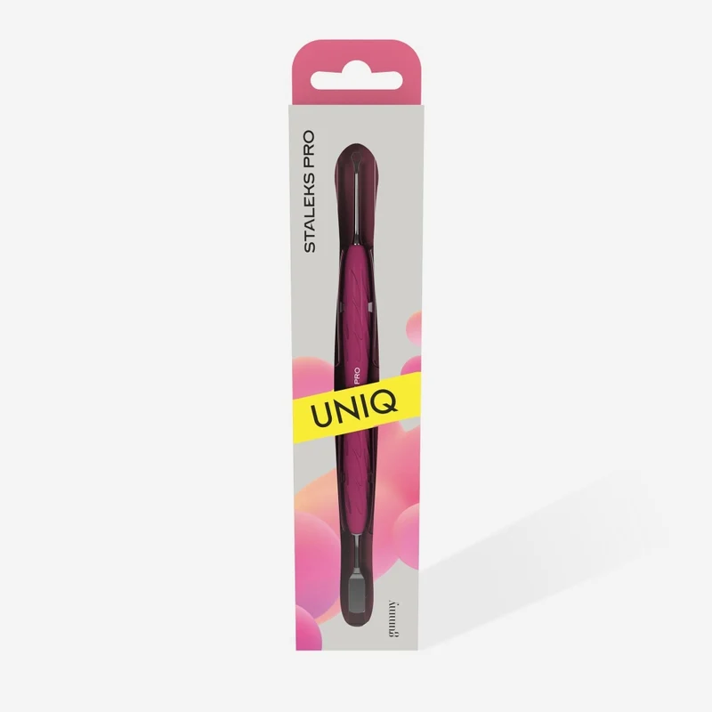 Nagelhautschieber mit Silikongriff "Gummy" UNIQ 11 TYP 1 (flacher gerader Schieber + Ring)
