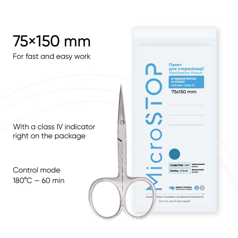 Sterilisationsbeutel 100 St. in 3 Größen weiß von MicroSTOP geeignet für Heißluftsterilisator und Autoklav