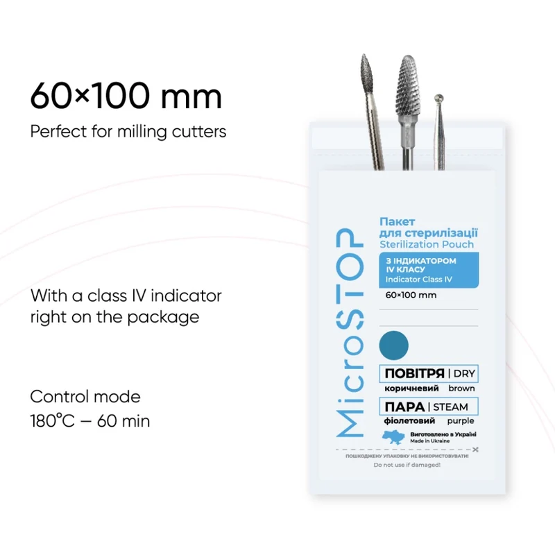 Sterilisationsbeutel 100 St. in 3 Größen weiß von MicroSTOP geeignet für Heißluftsterilisator und Autoklav