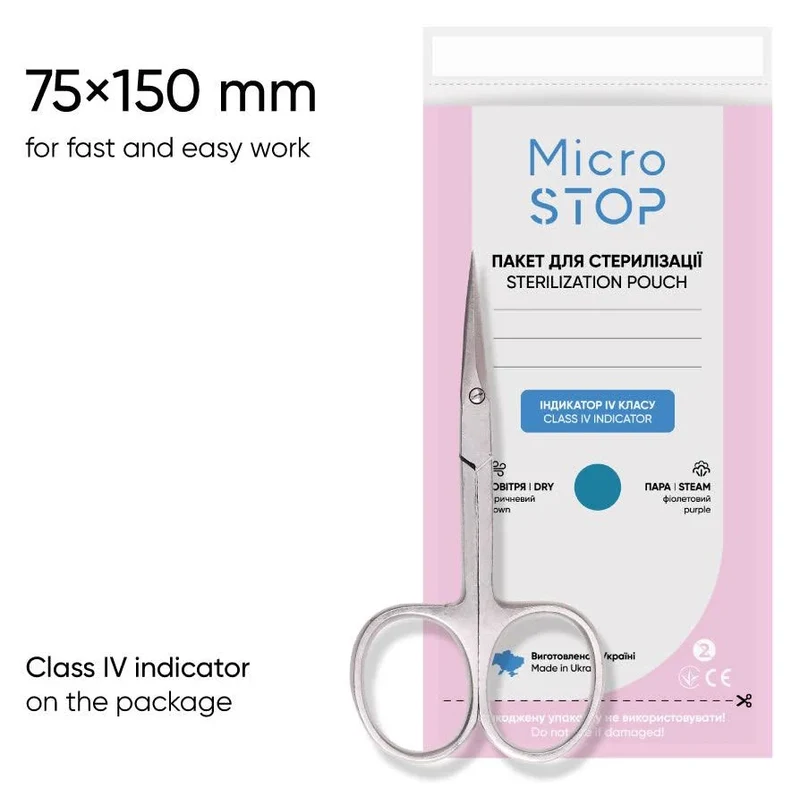 Sterilisationsbeutel 100 St. in 3 Größen weiß von MicroSTOP geeignet für Heißluftsterilisator und Autoklav
