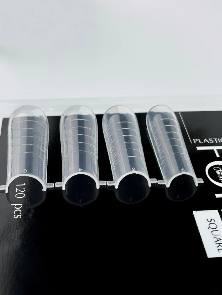 Dual Nageltips für Acrylgel (wiederverwendbar) klar 120 Stk. vom Trendy Nails SQUARE