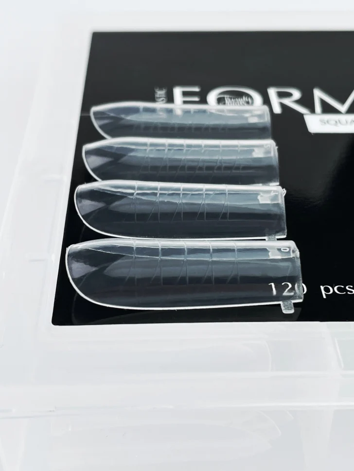 Dual Nageltips für Acrylgel (wiederverwendbar) klar 120 Stk. vom Trendy Nails SQUARE