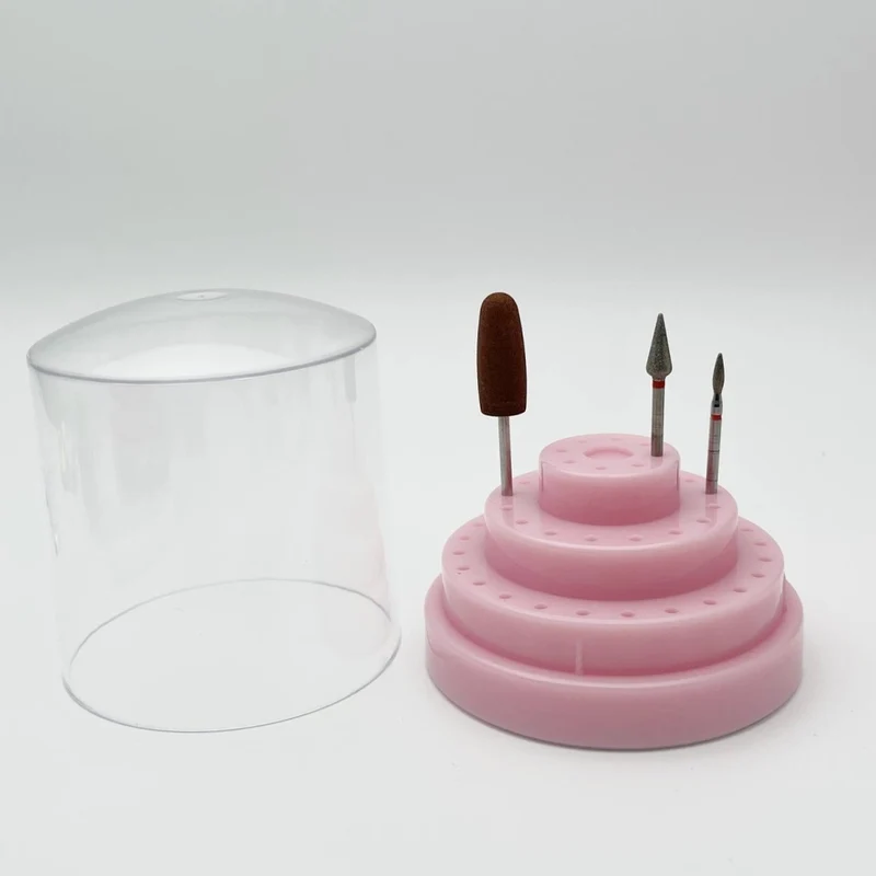 Fräserbox mit Deckel für 48 Fräseraufsätze rosa
