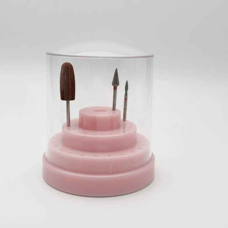 Fräserbox mit Deckel für 48 Fräseraufsätze rosa