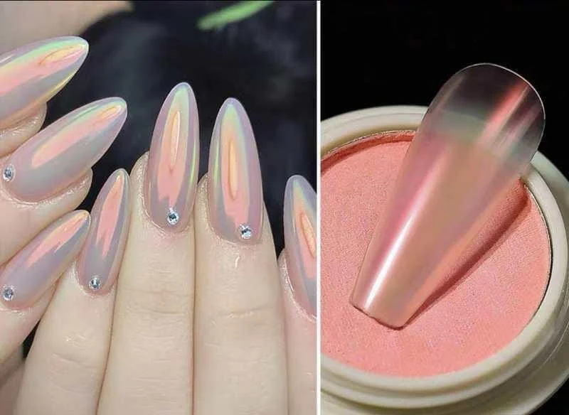 Mirror-Chrome Pigment Kompakt – Aurora Peach mit Aplikator