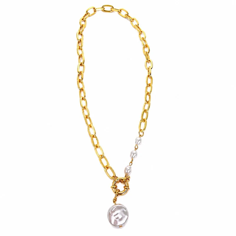 Stylische asymetrische Kette in gold (Modeschmuck) 4