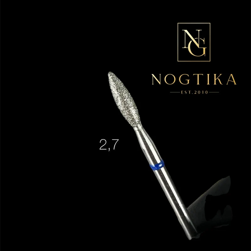 Flammen Bit von NOGTIKA Diamant blau (mittel) 1,2mm-2,5mm, 2,7mm