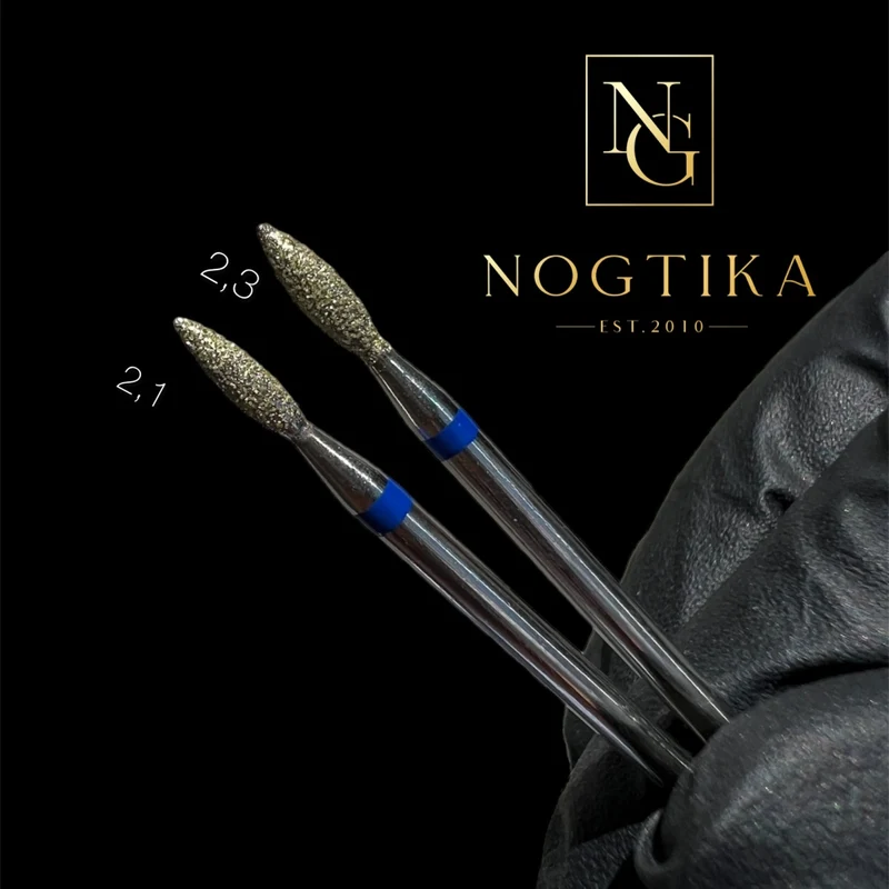 Flammen Bit von NOGTIKA Diamant blau (mittel) 1,2mm-2,5mm, 2,7mm