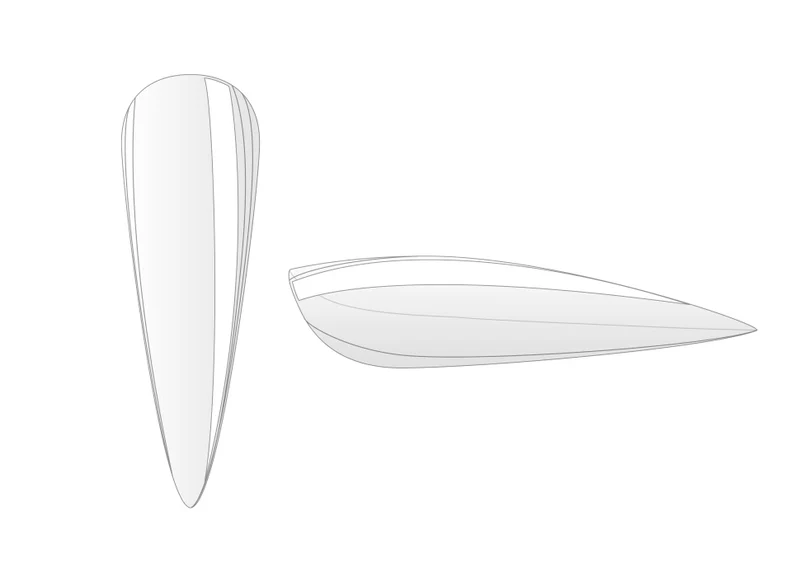 100er/500er Tip-Beutel Gel X-tention Tips Stiletto XXL matt