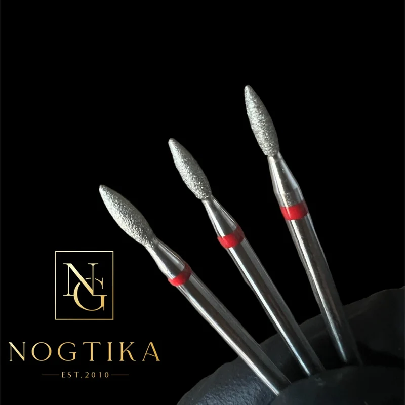 Flammen Bit von NOGTIKA Diamant rot 1,2mm-2,5 mm