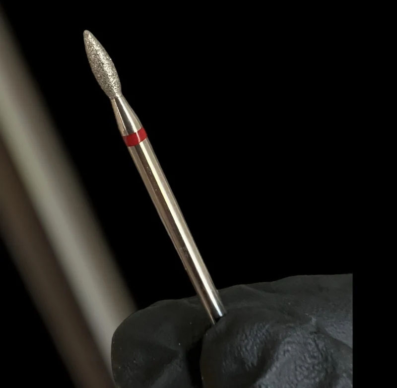 Flammen Bit von NOGTIKA Diamant rot 1,2mm-2,5 mm