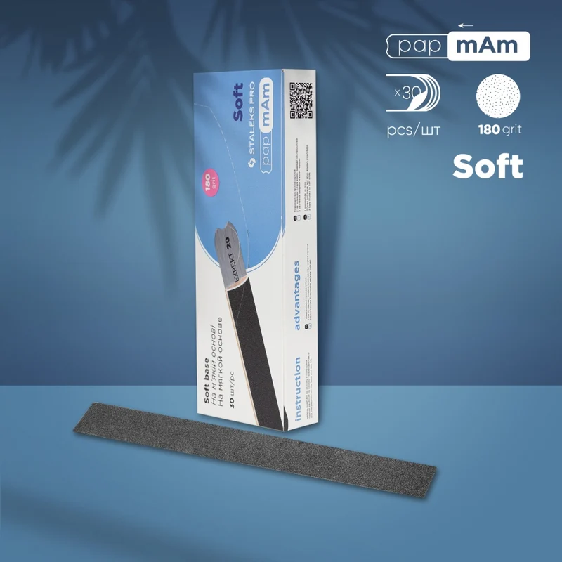 Einweg-PapmAm-Feilen Soft für gerade Nagelfeile DFCE-20 STALEKS PRO EXPERT (30 St)