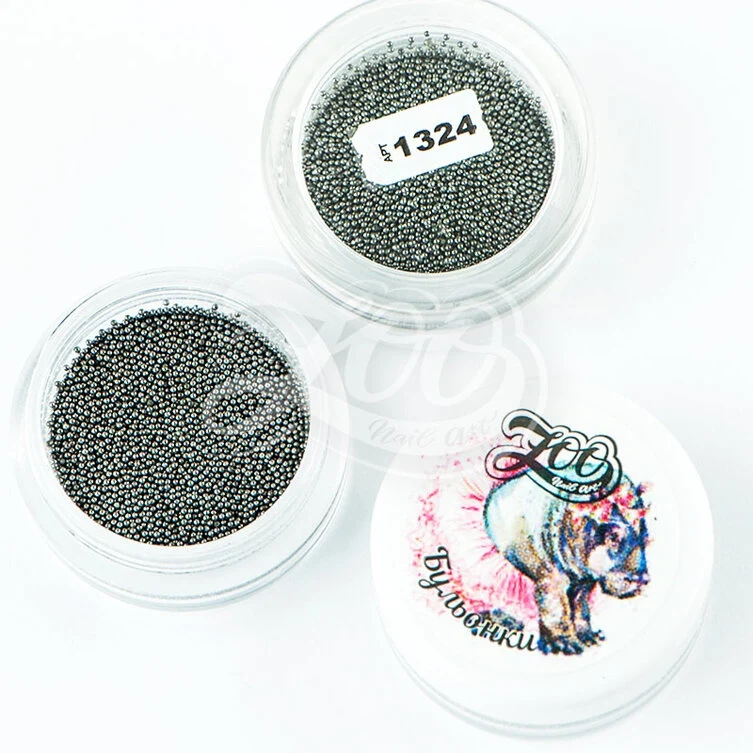 Caviar Beads Schwarz (Metall Mini Perlen) Gr. 0,6/0,8 mm