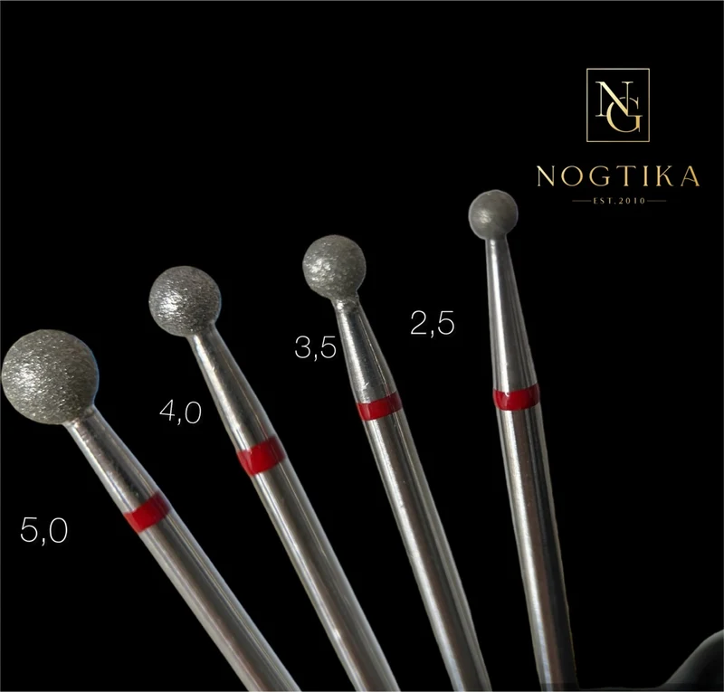 Diamantfräser Bit fein (roter Ring) in Größen: 1,6mm bis 5mm von NOGTIKA