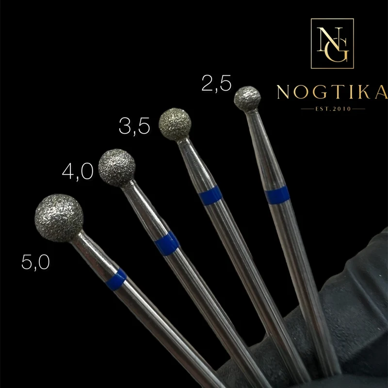 Diamantfräser Bit mittel (blauer Ring) in Größen: 1,6mm bis 5mm von NOGTIKA