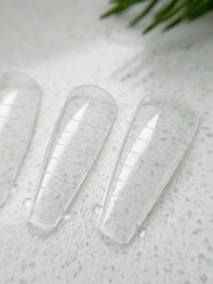 Dual Nageltips für Acrylgel (wiederverwendbar) klar 12/60 Stk. 'Salon Ballerina'