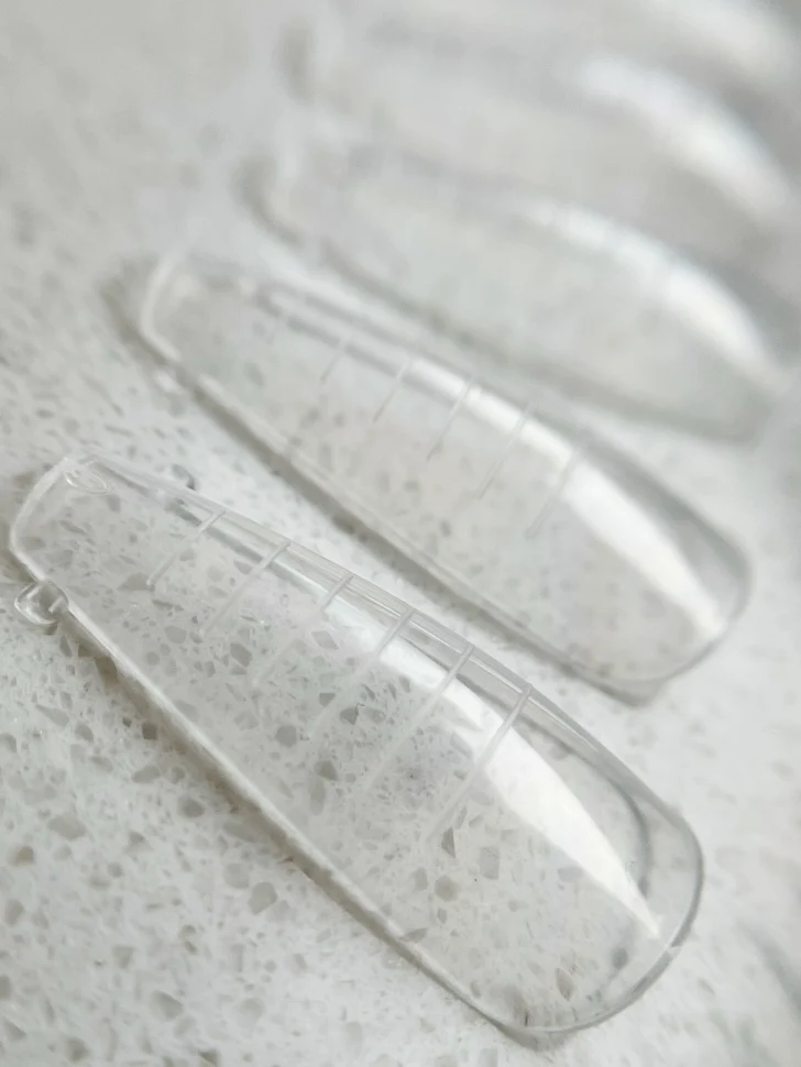 Dual Nageltips für Acrylgel (wiederverwendbar) klar 12/60 Stk. 'Salon Ballerina'