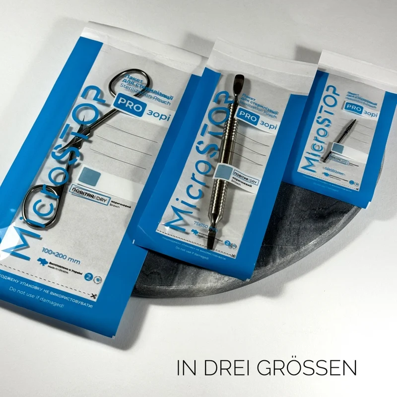 Durchsichtige Sterilisationsbeutel 100 St. in 3 Größen von MicroSTOP