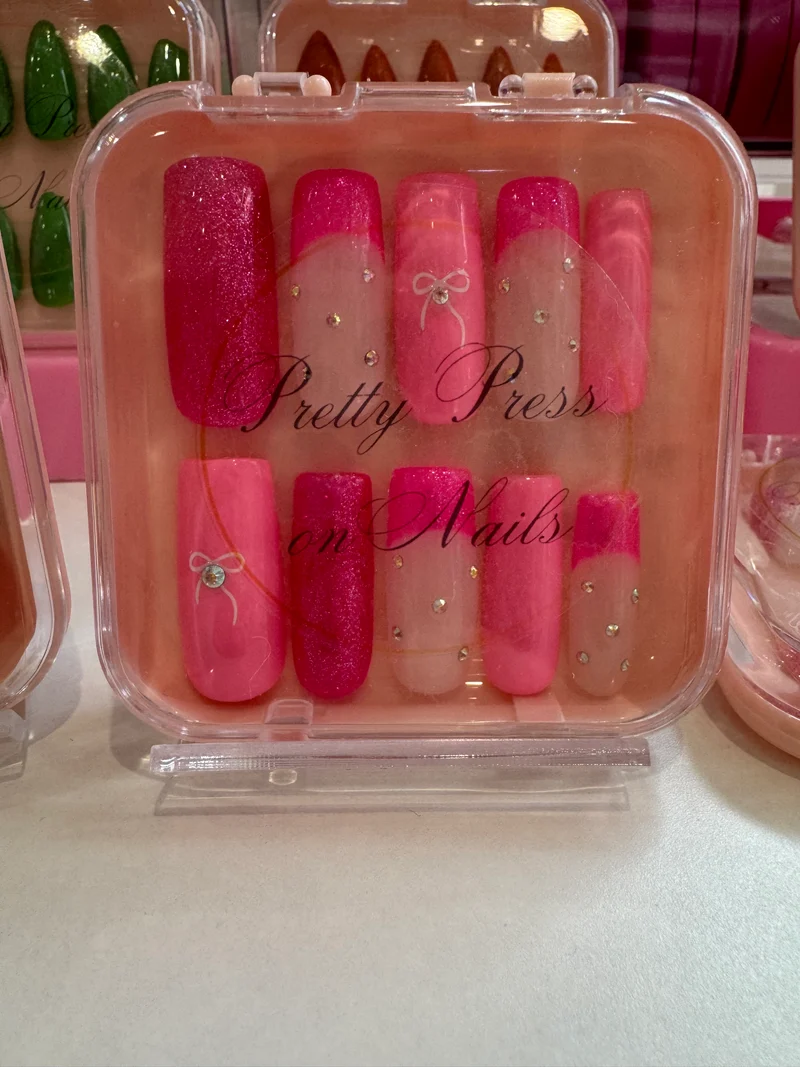 Pink Bows - Long Square