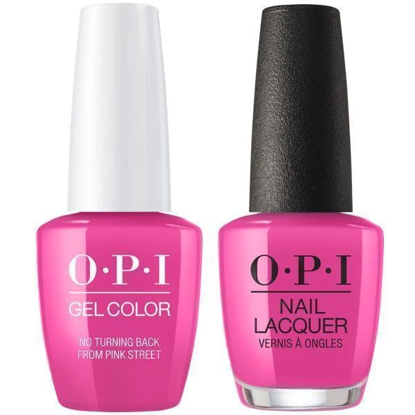 OPI GelColor + Matching Lacquer No Turning Back From Pink Street #L19
