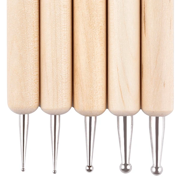 2 Way Wooden Dotting Pen Set of 5 #14198