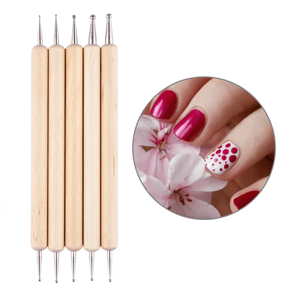 2 Way Wooden Dotting Pen Set of 5 #14198