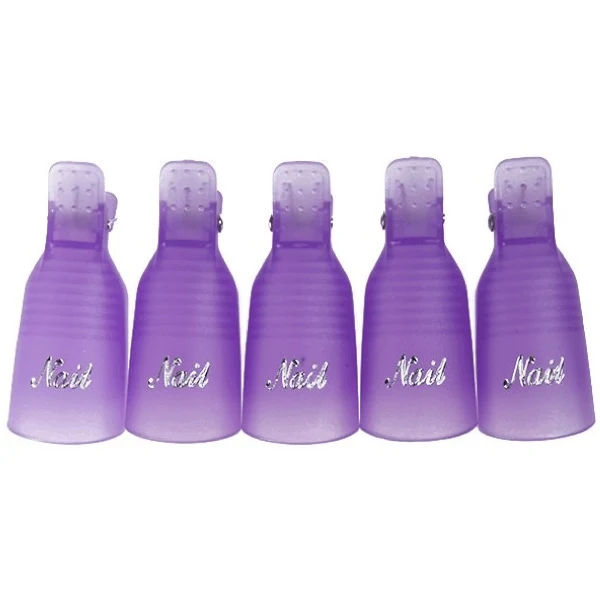 Gel Nail Polish Remover Purple Clip Wraps Set of 10
