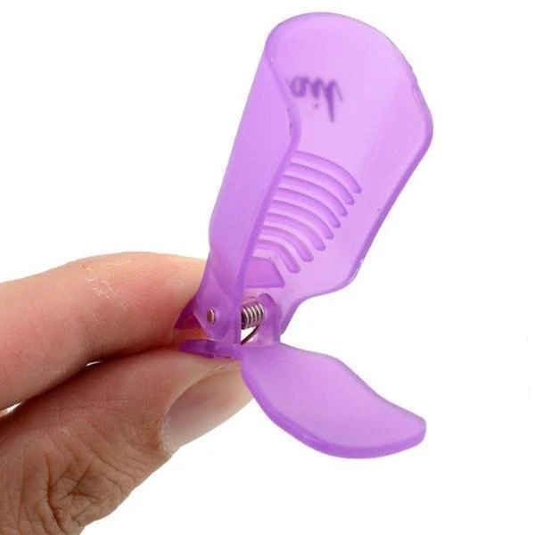 Gel Nail Polish Remover Purple Clip Wraps Set of 10
