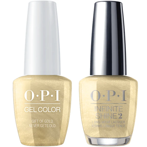 OPI GelColor Gift Of Gold Never Gets Old #J12 + Infinite Shine #J51