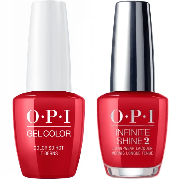 OPI GelColor Color So Hot It Berns #Z13 + Infinite Shine #Z13