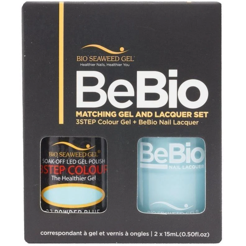 Bio Seaweed Gel Color + Matching Lacquer Powder Blue #23