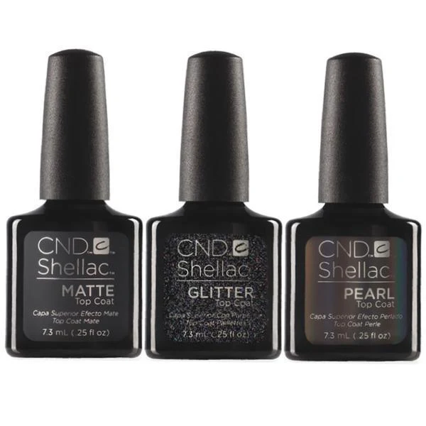 CND Creative Nail Design Shellac - Matte + Glitter + Pearl Top Coat