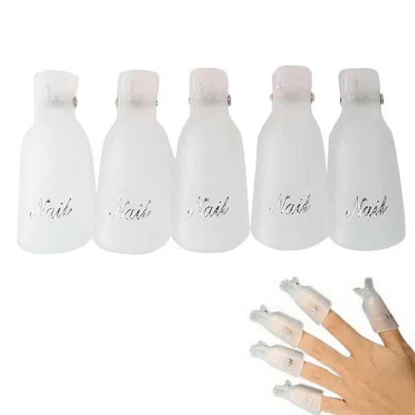 Gel Nail Polish Remover White Clip Wraps Set of 10
