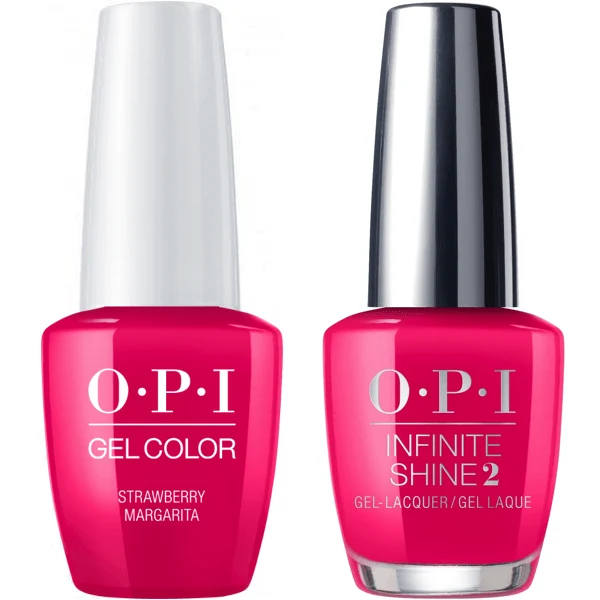 OPI GelColor Strawberry Margarita #M23 + Infinite Shine #M23