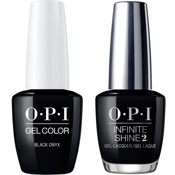 OPI GelColor Black Onyx #T02 + Infinite Shine #T02
