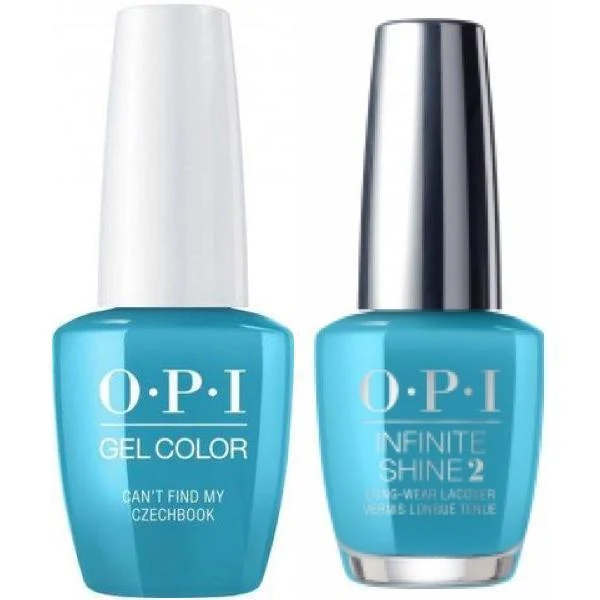 OPI GelColor Can't Find My Czechbook #E75 + Infinite Shine #E75